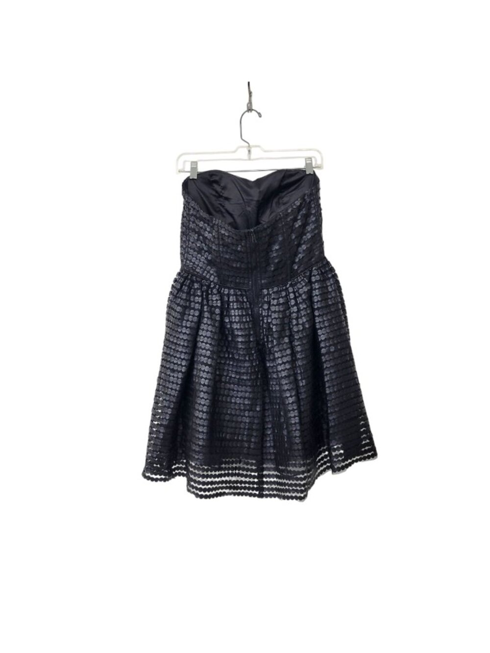 Strapless Black Textured Faux Leather Mini Dress - Picture 2 of 7